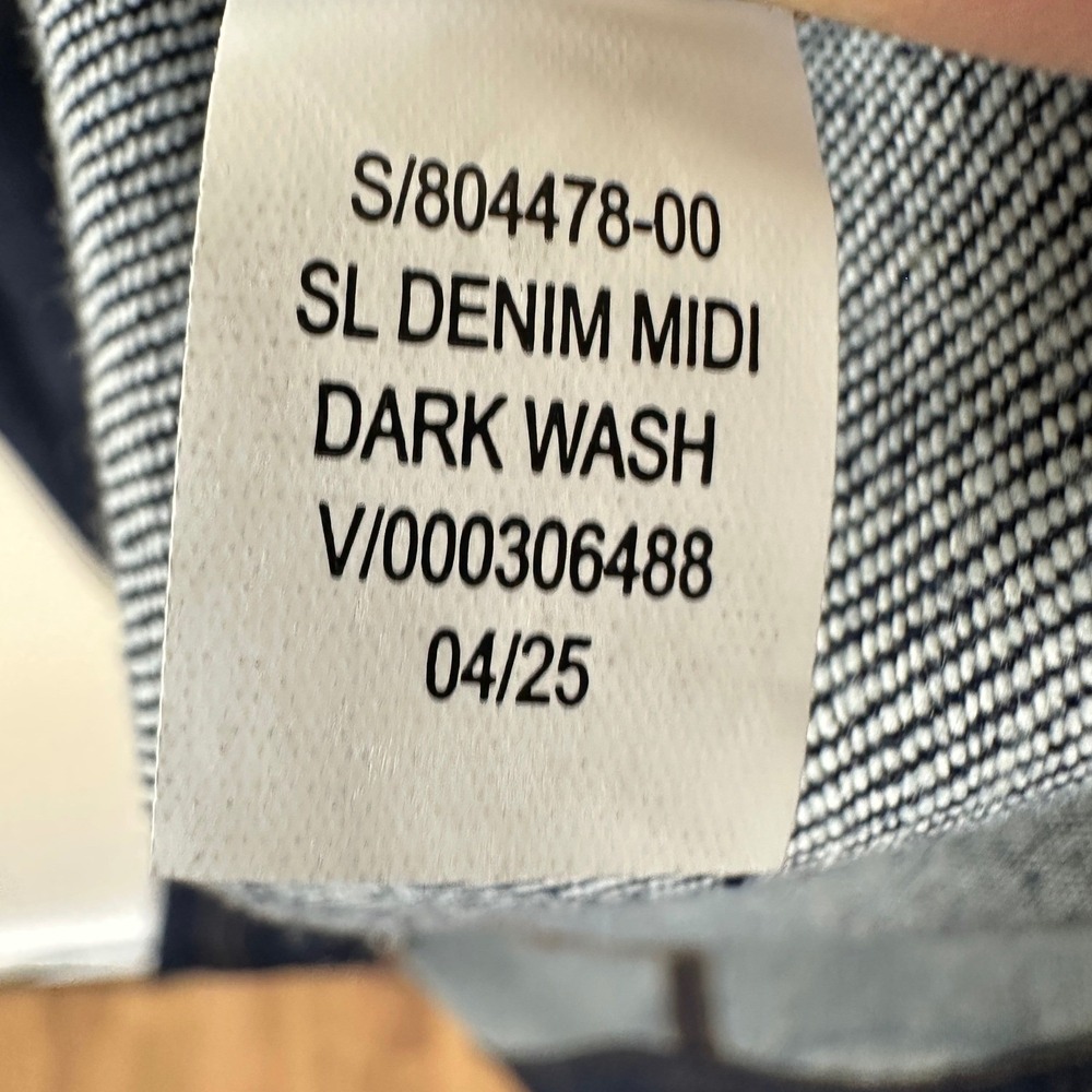 Old Navy Women's M Denim Midi Dress Dark Wash Sleeveless Square Neck Preppy NEW - Picture 10 of 12